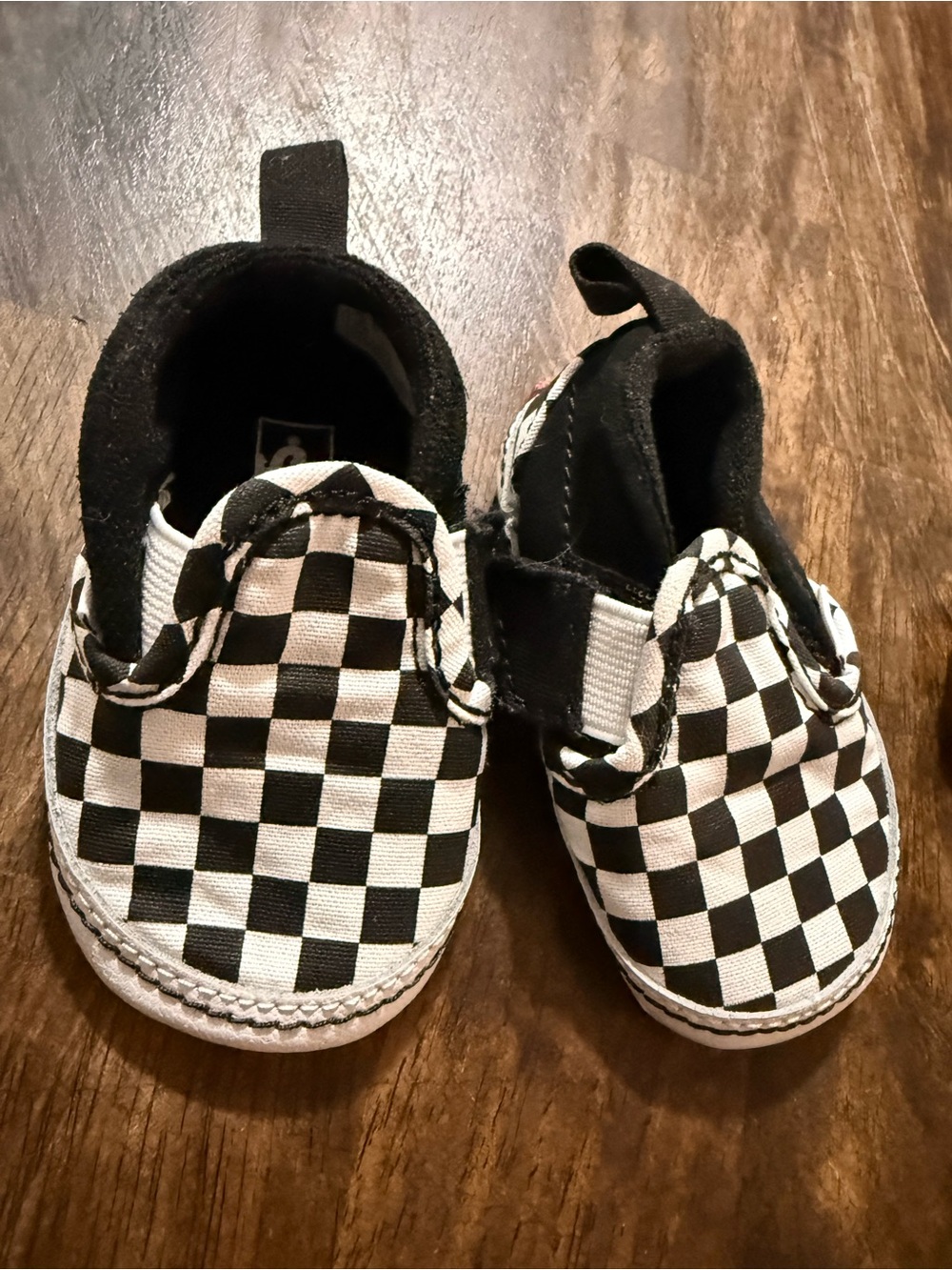 Vans Slip On Infant Baby Crib Shoes - Black & White Checkered- Boys or Girls - Picture 7 of 11